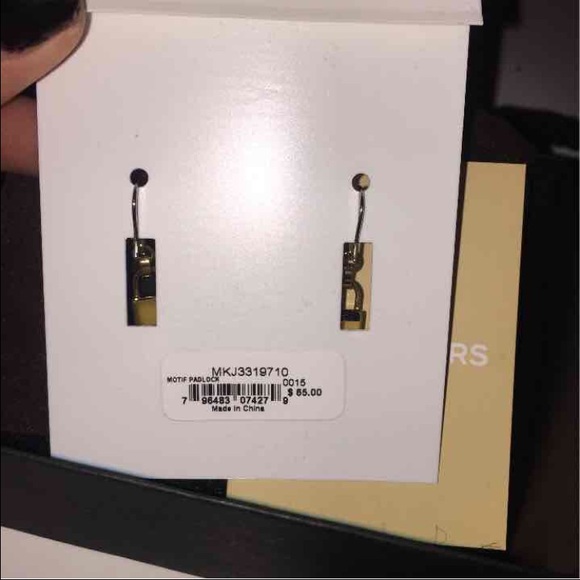 Authentic MK Gold Lock Earings - Picture 3 of 3