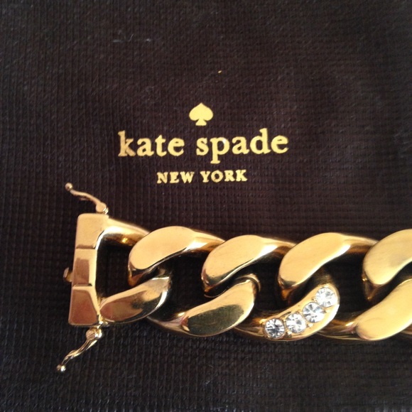 Kate Spade chunky link bracelet with rhinestones. - Picture 2 of 4