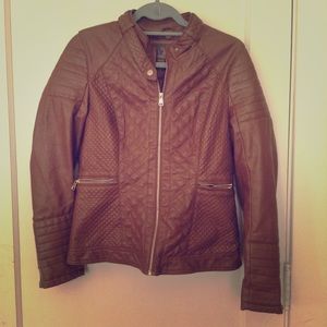 Faux Brown Leather Jacket