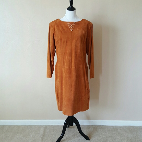 Vintage Vanna White Suede Dress