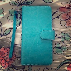 Teal iPhone 6s Plus wallet case