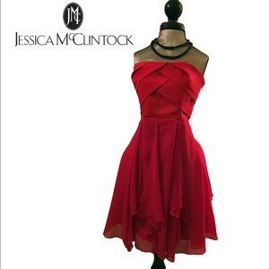 Jessica McClintock red cocktail dress