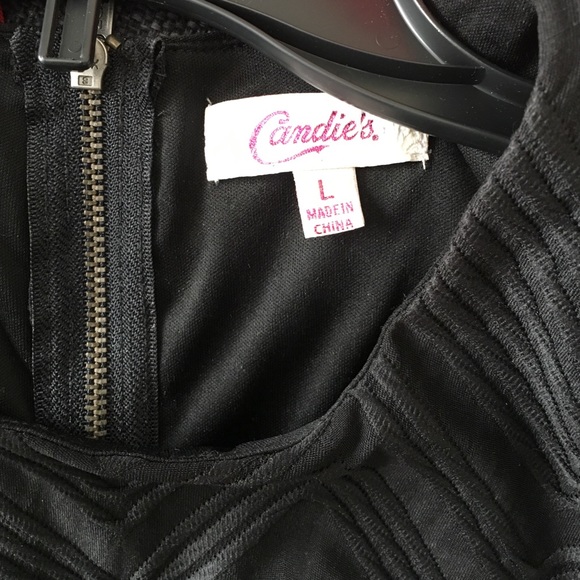 ⭐️SALE⭐️🎀CLASSY BLACK DRESS by Candies🎀 Sz Lrg - Picture 2 of 3