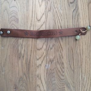 Leather "Flower child" bracelet