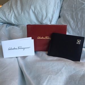 Ferragamo Black Leather Card Holder