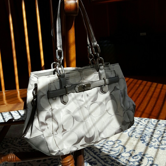 Silver coach purse