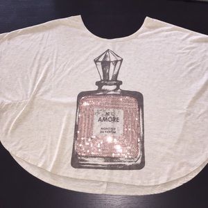 🎯SOLD🎯Tunic crop top beige brown copper sequence