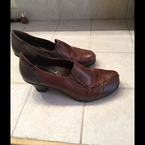 Dress brown slip on bootie