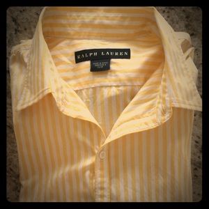 RALPH LAUREN YELLOW WHITE -Striped shirt