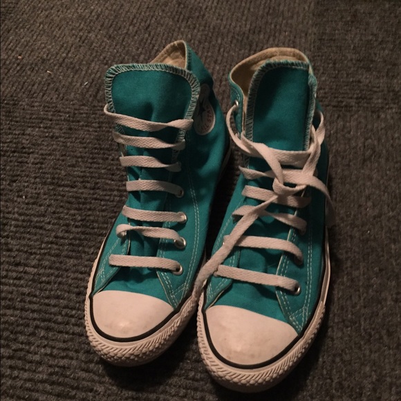 Teal High-Top Converse - Picture 1 of 4
