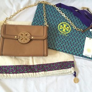 Tory Burch royal tan Amanda Chain Wallet Purse