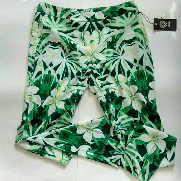 Vince Camuto tropical flower print pants NWT