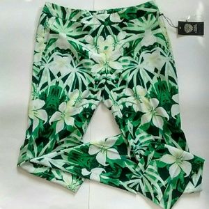 Vince Camuto tropical flower print pants NWT
