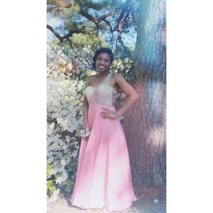 BEAUTIFUL CORAL PROM DRESS!!