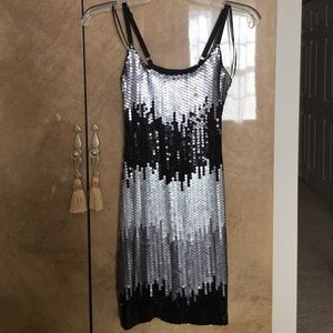 New, with tags Guess Black/Grey Sequin Dress