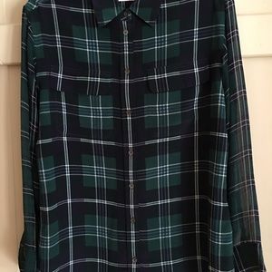 100% silk blouse, long and great for layering