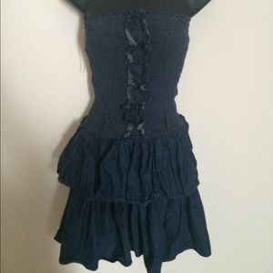 Denim strapless dress