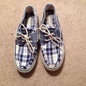 Sperry Top-Sider Blue and White Plaid Shoe