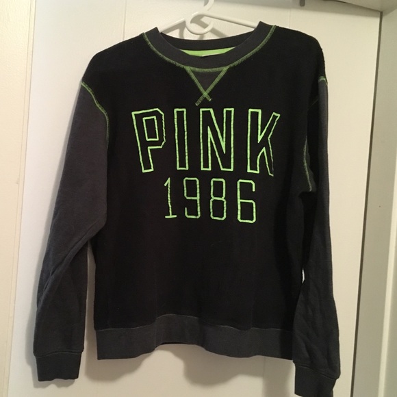 Pink crew neck with neon green