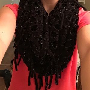 Black sparkly Infiniti scarf