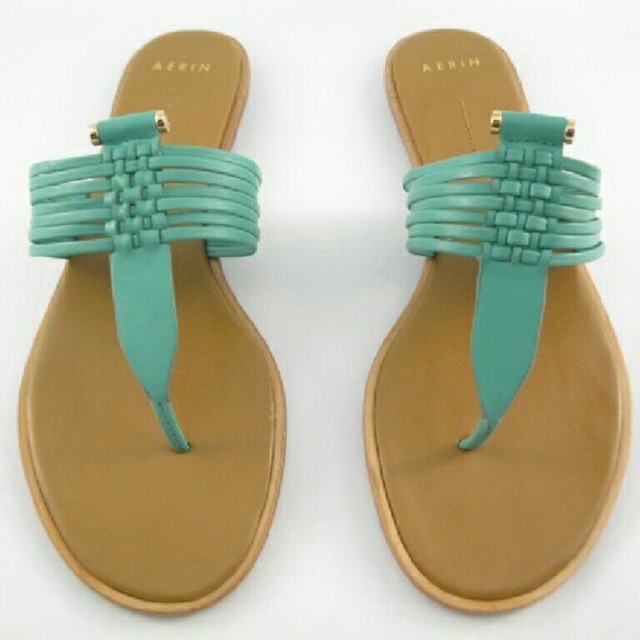 SOLD! Aerin Saia Womens Leather Thong Sandals - Picture 4 of 6