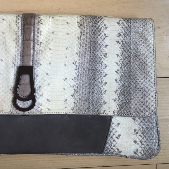 Khirma - White Water snake envelope clutch