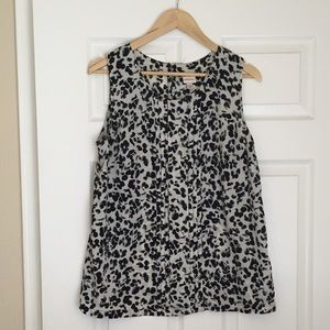 Black & white leopard print sleeveless top