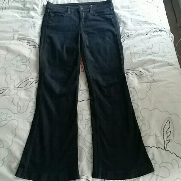 J crew dark high heel flare jean