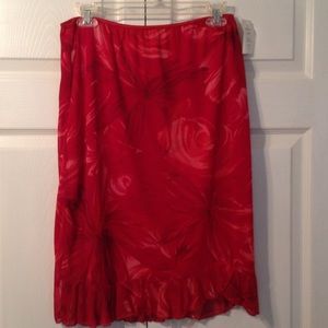 RED FLORAL Top & Skirt