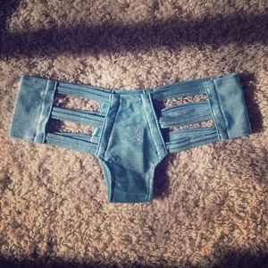 Little Black Diamond Holographic Cut-Out Shorts