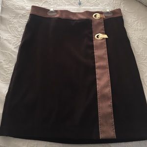 J. McLaughlin size 12 brown and tan pencil skirt