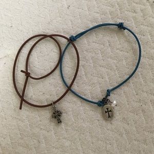 Cross charm rope bracelets