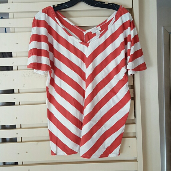 Loft- Stripe v-neck