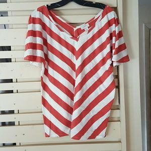Loft- Stripe v-neck