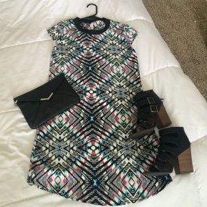 NWT Printed shift dress, size XS