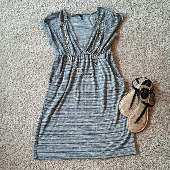 GRAY STRIPE DRESS