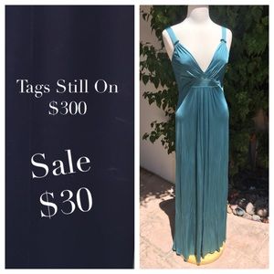 Ellie Tahari Teal Maxi Dress. Size Medium