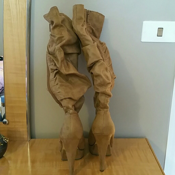 Knee high platform heel boots