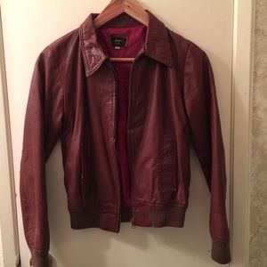 💝Brown leather jacket