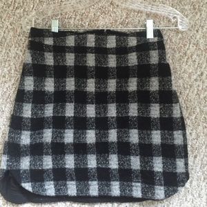 Madewell plaid skirt with scalloped sides.