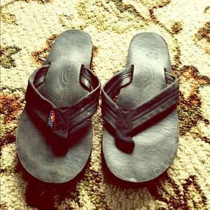 Black leather Rainbow sandals