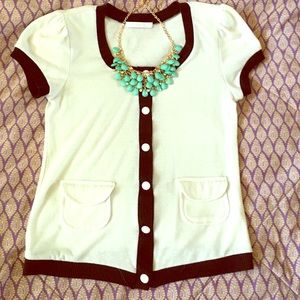 Off-white button down cardigan