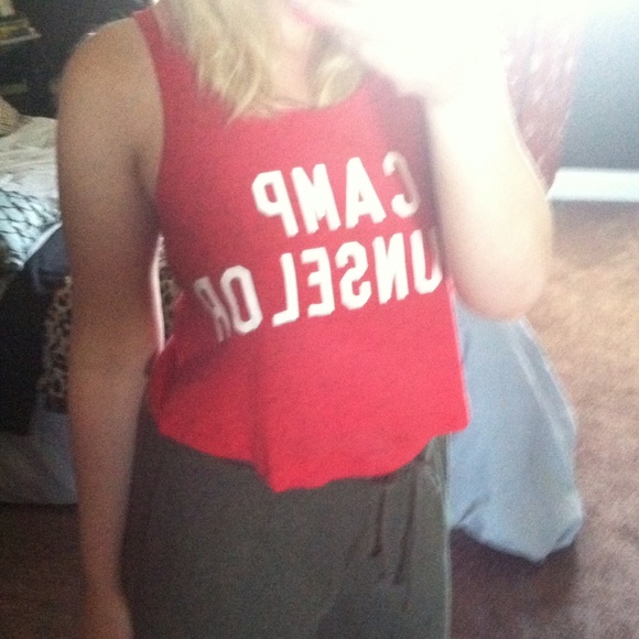 Gifted:)Mighty fine Camp counseler crop tank top - Picture 4 of 4