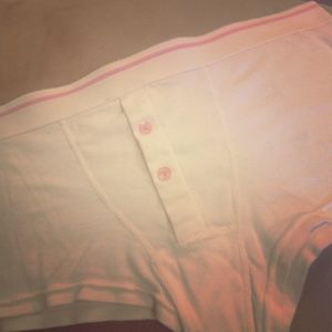VS PINK White Boxer Style Boyshorts