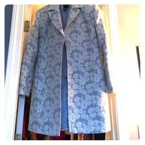 Blue floral spring tunic coat jacket
