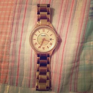 Rose Gold Fossil Watch