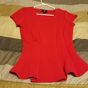 Peplum red top