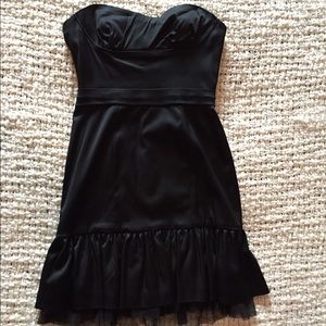 BCBG Maxazria Black Strapless Cocktail Dress
