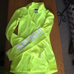Super cute!   Safety yellow Nike Pro Dri-fit