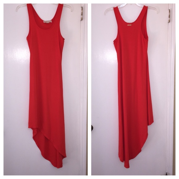High low tangerine Michael Kors dress